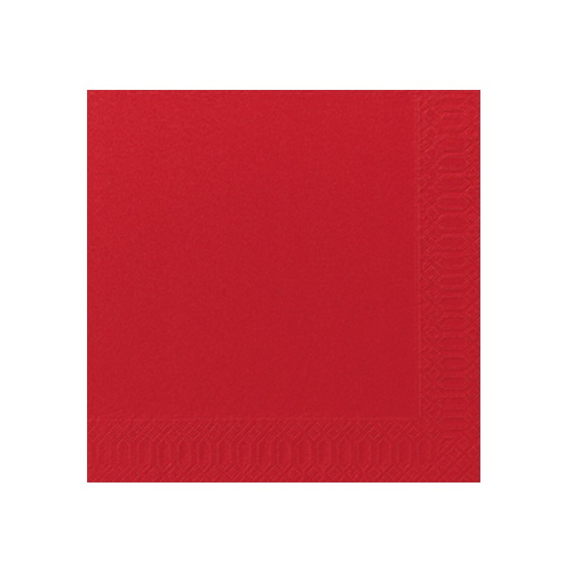 Serviettes Duni 33x33 - 3 plis - Rouge - 125 pcs